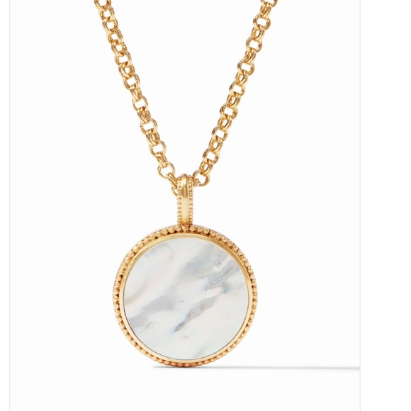 NWT Luxury Bohemian Authentic Julie Vos Mother of Pearl Statement Necklace - Picture 6 of 17